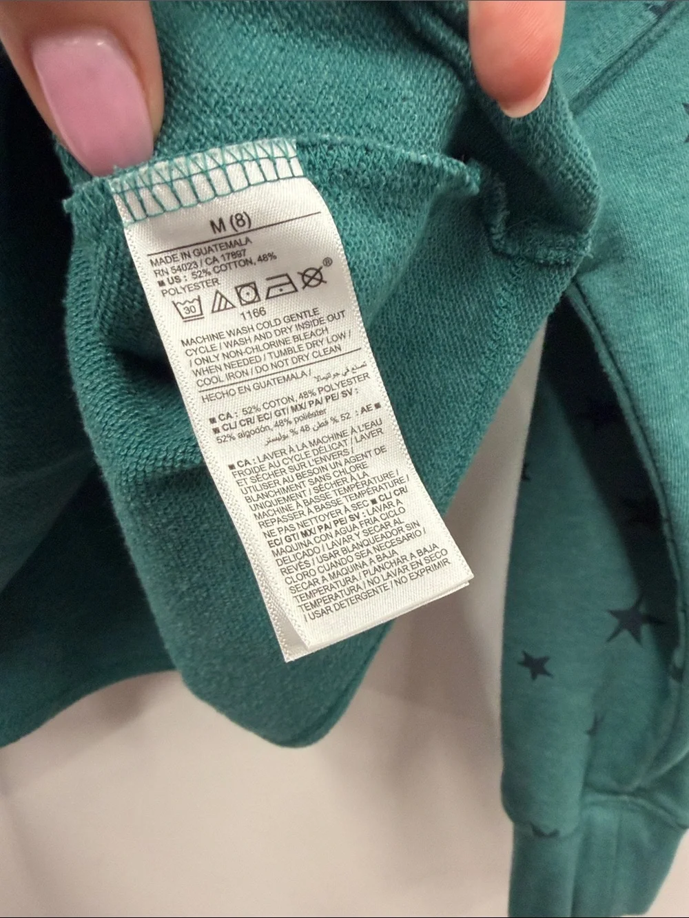 Old Navy Teal Star Print Sweatshirt M 8
